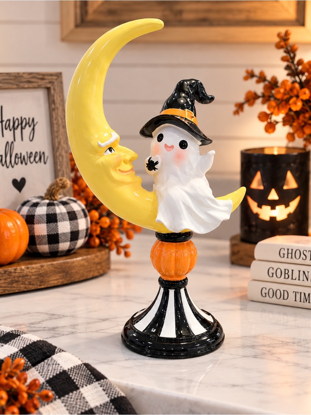 NEW Viral TikTok Goblin & Ghoul Ghost on Crescent Moon Halloween Decor
